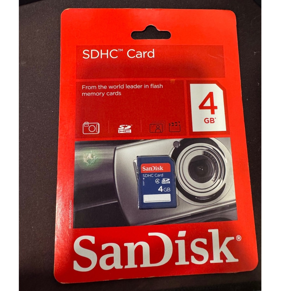 SanDisk 4GB SDHC Memory Card Class 4 Blue Flash Card SDSDB-4096-A11 New